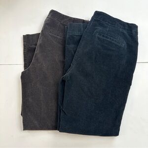 J. Jill Pull On Corduroy Pants Womens 12 Lot Of‎ 2 Straight Cut Brown Black